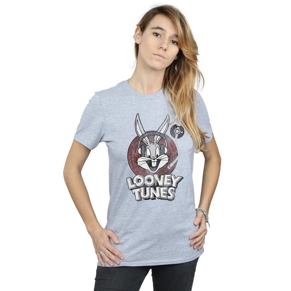Looney Tunes Womens/Ladies Bugs Bunny Circle Cotton Logo Boyfriend T-Shirt