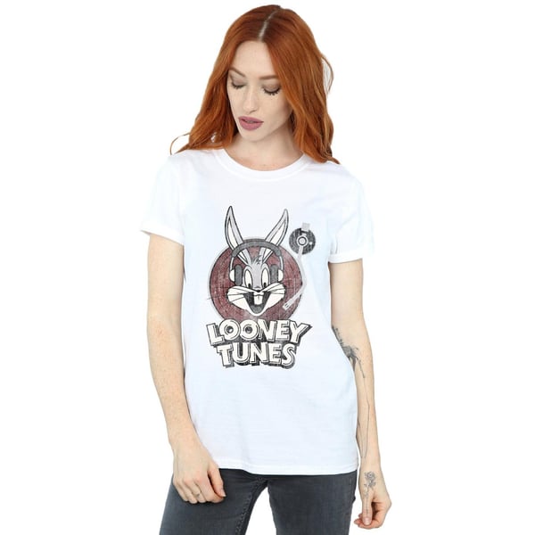 Looney Tunes Womens/Ladies Bugs Bunny Circle Cotton Logo Boyfriend T-Shirt
