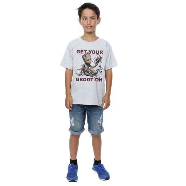 Guardians Of The Galaxy Boys Get Your Groot On Heather T-Shirt