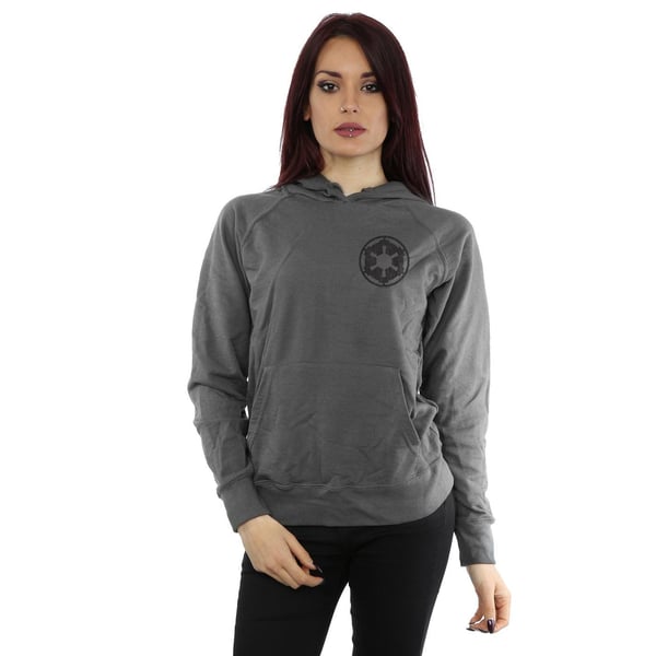 Star Wars Womens/Ladies The Mandalorian Galactic Empire Insignia Breast Print Hoodie