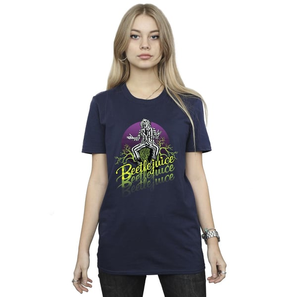 Beetlejuice Womens/Ladies Purple Circle Cotton Boyfriend T-Shirt