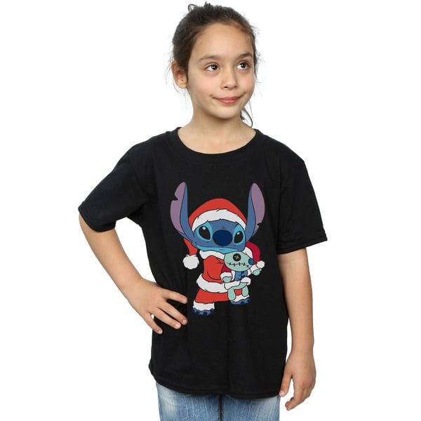 Disney Girls Lilo And Stitch Stitch Christmas Cotton T-Shirt