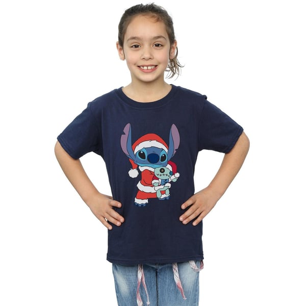 Disney Girls Lilo And Stitch Stitch Christmas Cotton T-Shirt