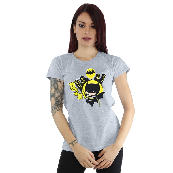 DC Comics Womens/Ladies Chibi Batman Swinging Cotton T-Shirt