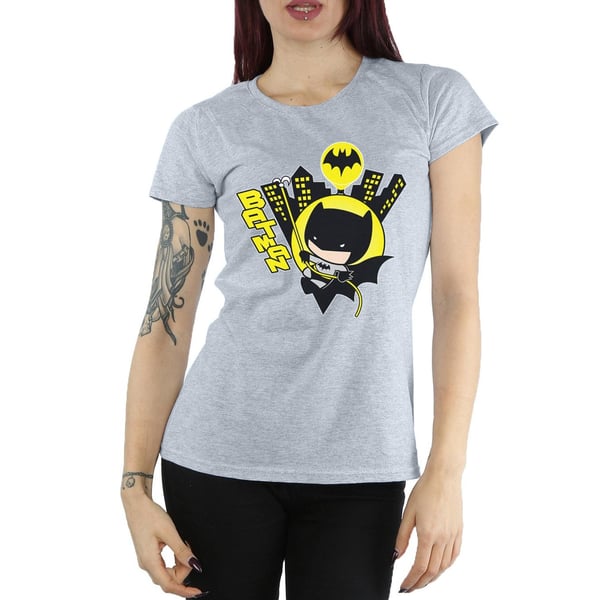 DC Comics Womens/Ladies Chibi Batman Swinging Cotton T-Shirt