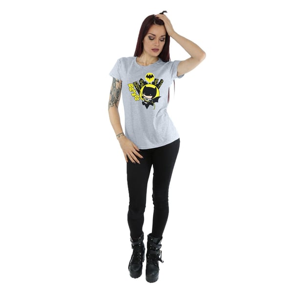 DC Comics Womens/Ladies Chibi Batman Swinging Cotton T-Shirt