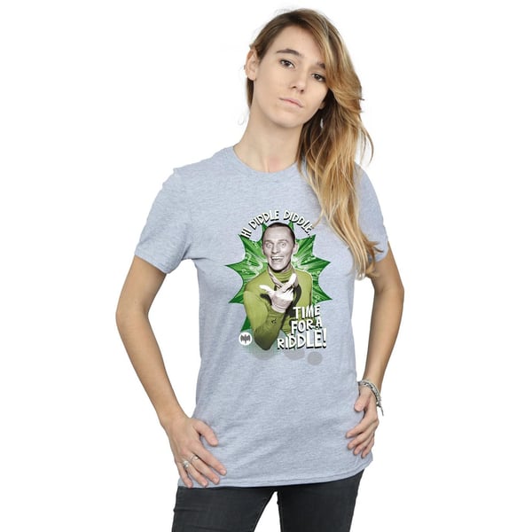 DC Comics Womens/Ladies Batman TV Series The Riddler Time for a Riddle Cotton Boyfriend T-Shirt