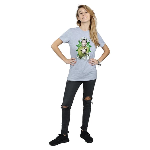 DC Comics Womens/Ladies Batman TV Series The Riddler Time for a Riddle Cotton Boyfriend T-Shirt