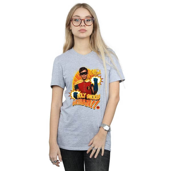 DC Comics Womens/Ladies Batman TV Series Holy Smokes Cotton Boyfriend T-Shirt