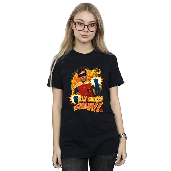 DC Comics Womens/Ladies Batman TV Series Holy Smokes Cotton Boyfriend T-Shirt