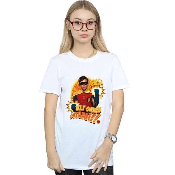 DC Comics Womens/Ladies Batman TV Series Holy Smokes Cotton Boyfriend T-Shirt