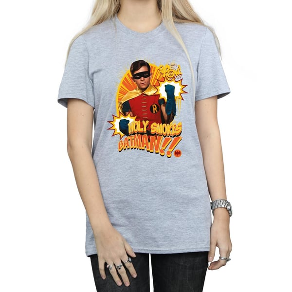 DC Comics Womens/Ladies Batman TV Series Holy Smokes Cotton Boyfriend T-Shirt