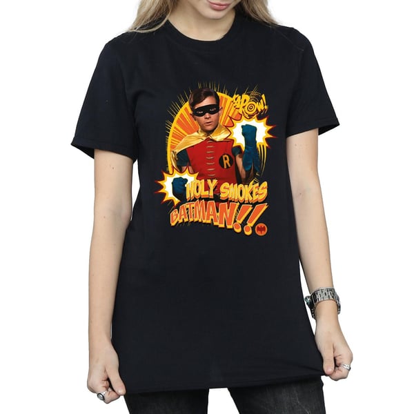 DC Comics Womens/Ladies Batman TV Series Holy Smokes Cotton Boyfriend T-Shirt