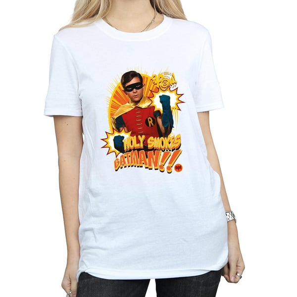 DC Comics Womens/Ladies Batman TV Series Holy Smokes Cotton Boyfriend T-Shirt