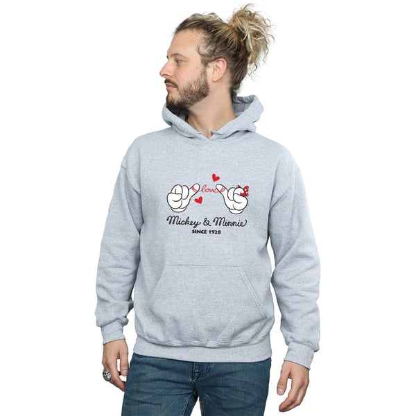Disney Mens Mickey Mouse Love Hands Hoodie