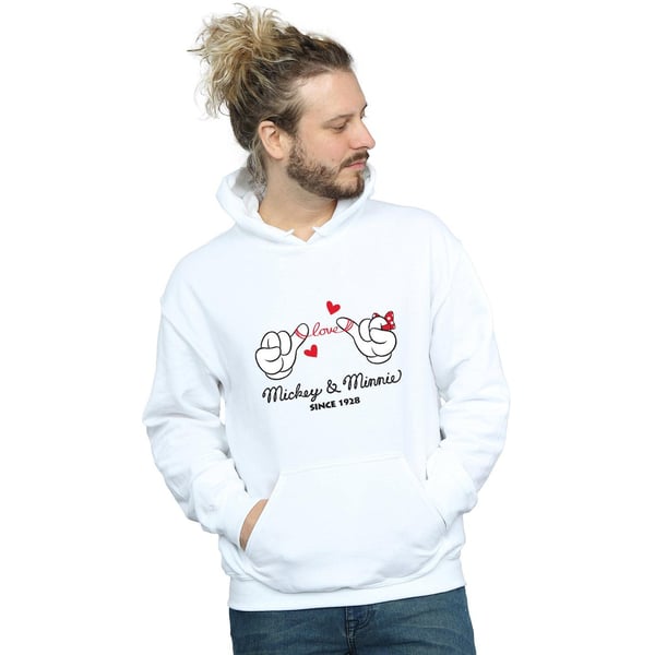 Disney Mens Mickey Mouse Love Hands Hoodie