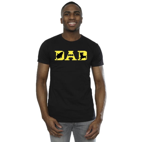 DC Comics Mens Batman Dad With Bat Icons T-Shirt