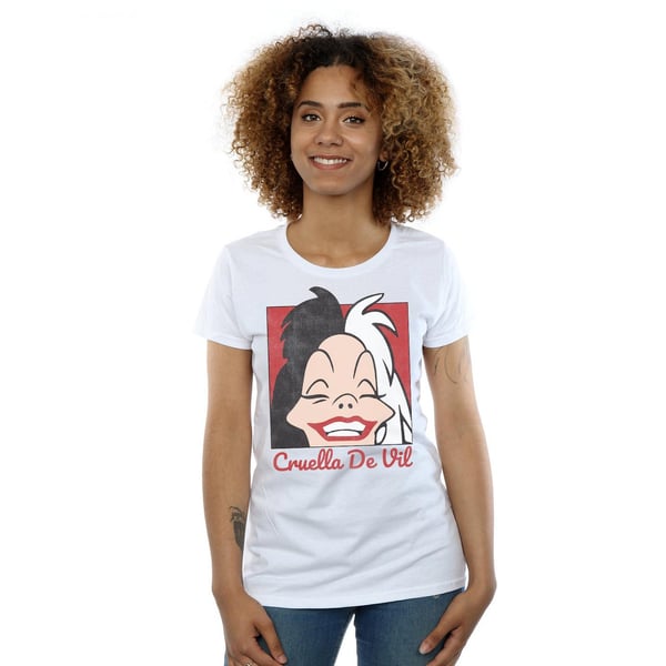 Disney Womens/Ladies Cruella De Vil Cropped Head Cotton T-Shirt