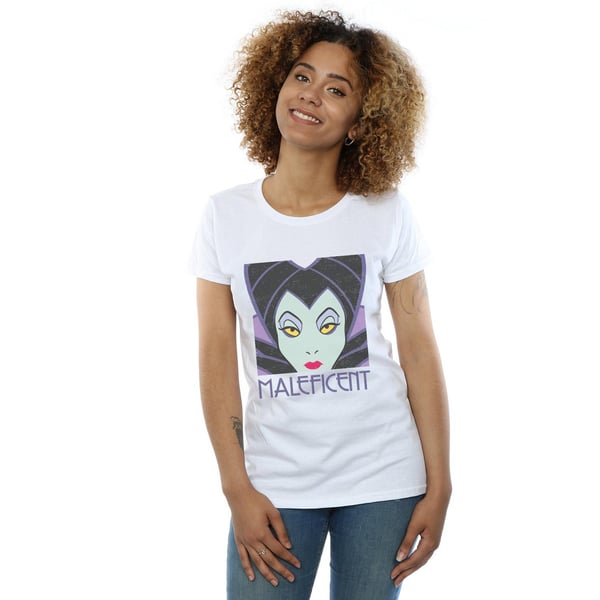 Disney Womens/Ladies Maleficent Cropped Head Cotton T-Shirt