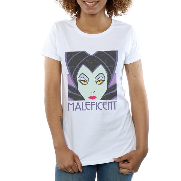 Disney Womens/Ladies Maleficent Cropped Head Cotton T-Shirt