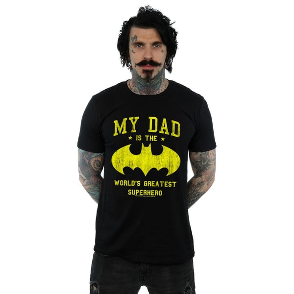 DC Comics Mens Batman My Dad Is A Superhero T-Shirt