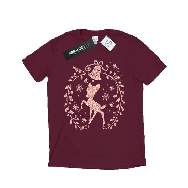 Disney Womens/Ladies Bambi Christmas Wreath Cotton T-Shirt