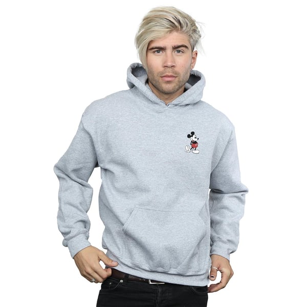 Disney Mens Mickey Mouse Kickin Retro Chest Hoodie