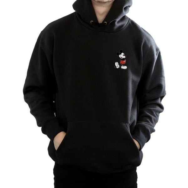 Disney Mens Mickey Mouse Kickin Retro Chest Hoodie