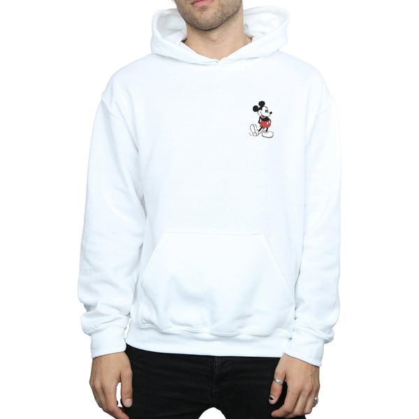 Disney Mens Mickey Mouse Kickin Retro Chest Hoodie