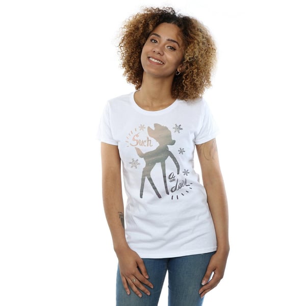 Disney Womens/Ladies Bambi Winter Deer Cotton T-Shirt