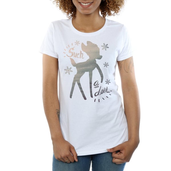 Disney Womens/Ladies Bambi Winter Deer Cotton T-Shirt