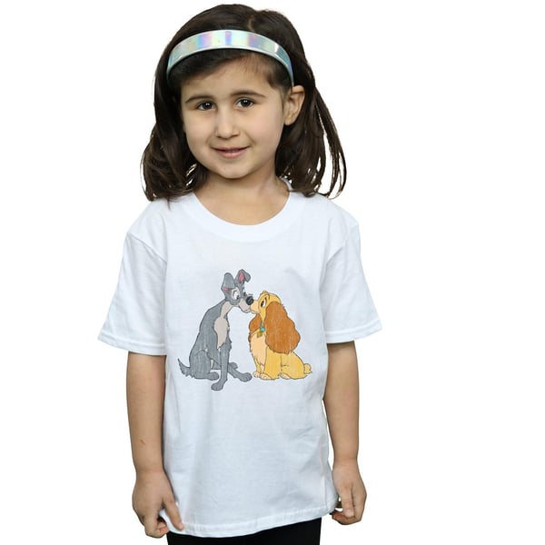 Disney Girls Lady And The Tramp Distressed Kiss Cotton T-Shirt