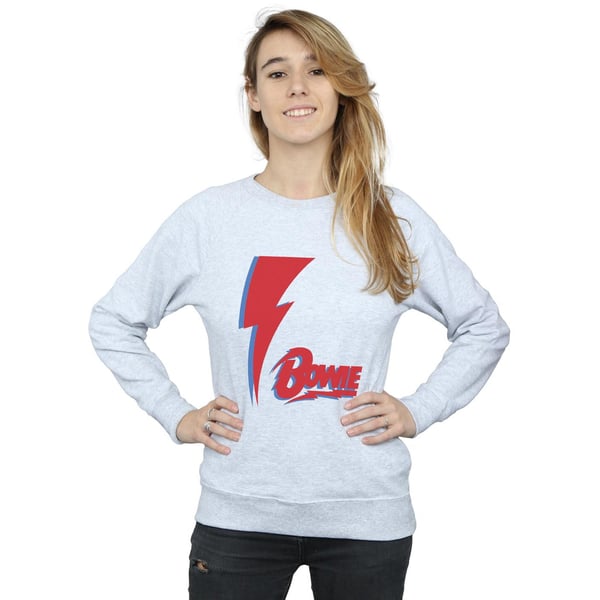 David Bowie Womens/Ladies Red Bolt Sweatshirt