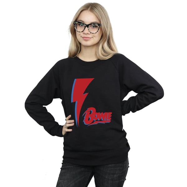 David Bowie Womens/Ladies Red Bolt Sweatshirt