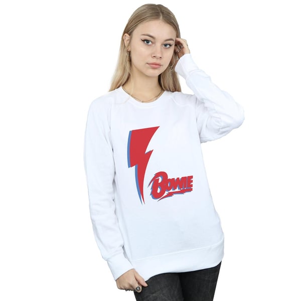 David Bowie Womens/Ladies Red Bolt Sweatshirt