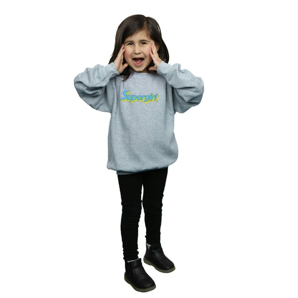 DC Comics Girls Supergirl Text Logo Sweatshirt