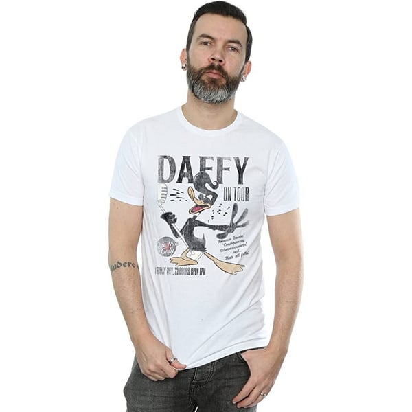Looney Tunes Mens Concert Daffy Duck Cotton T-Shirt