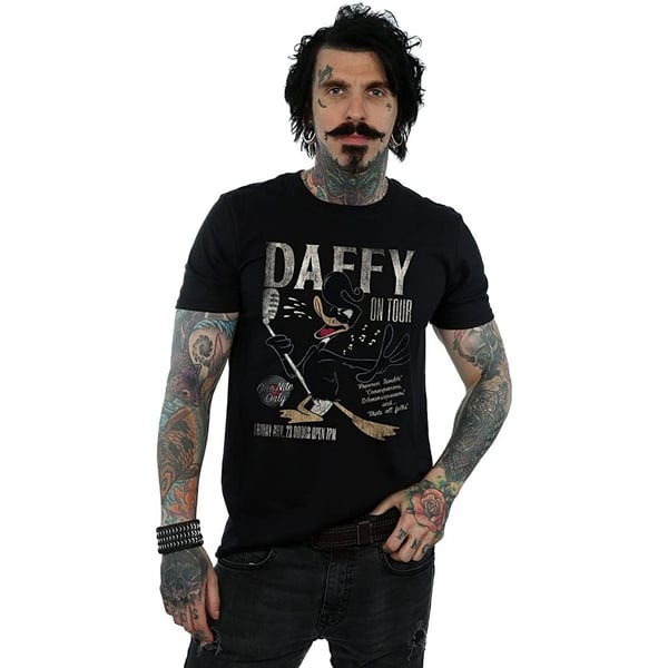Looney Tunes Mens Concert Daffy Duck Cotton T-Shirt