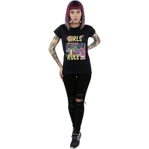 Marvel Comics Womens/Ladies Girls Rule Cotton Boyfriend T-Shirt
