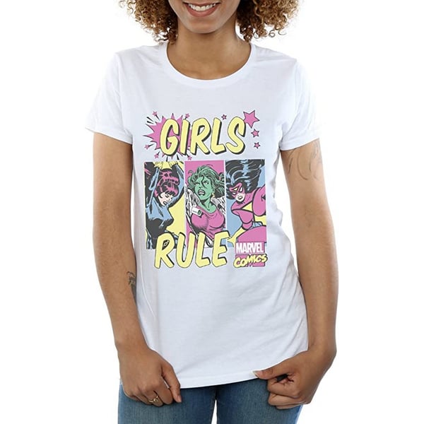 Marvel Comics Womens/Ladies Girls Rule Cotton Boyfriend T-Shirt