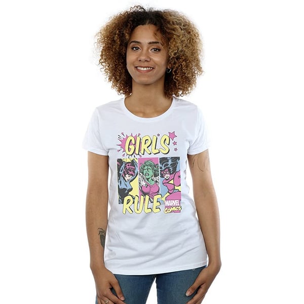 Marvel Comics Womens/Ladies Girls Rule Cotton Boyfriend T-Shirt