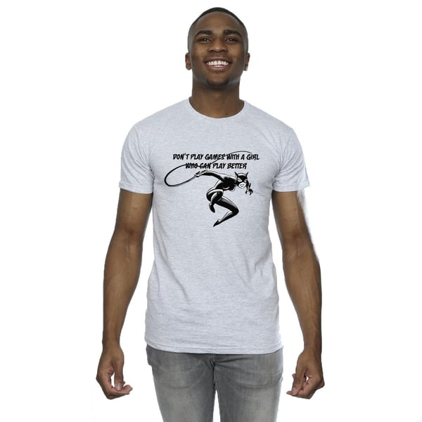 DC Comics Mens Catwoman Don´t Play Games T-Shirt