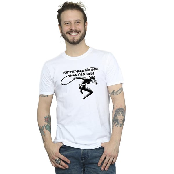DC Comics Mens Catwoman Don´t Play Games T-Shirt