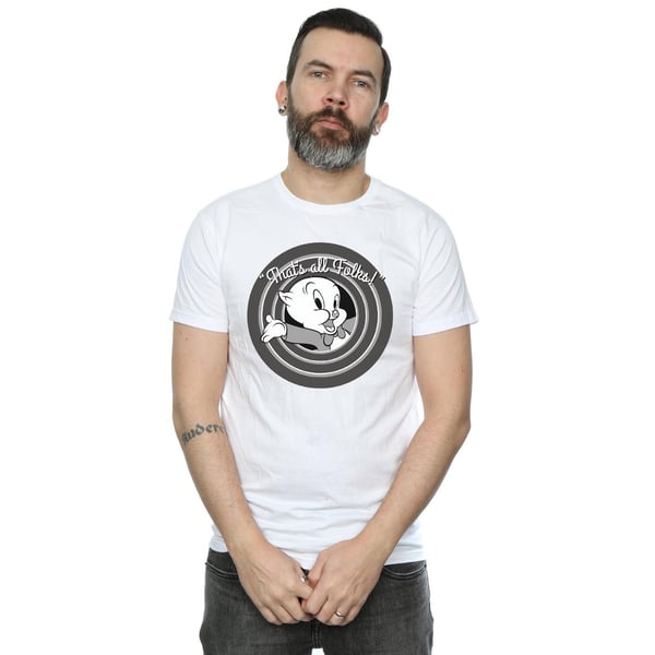 Looney Tunes Mens That´s All Folks Porky Pig Cotton T-Shirt