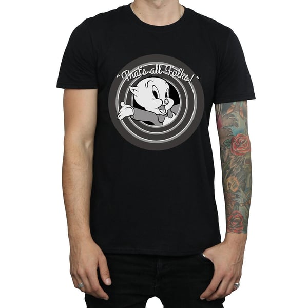 Looney Tunes Mens That´s All Folks Porky Pig Cotton T-Shirt
