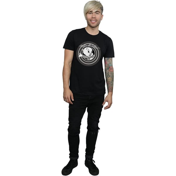 Looney Tunes Mens That´s All Folks Porky Pig Cotton T-Shirt