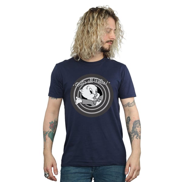 Looney Tunes Mens That´s All Folks Porky Pig Cotton T-Shirt