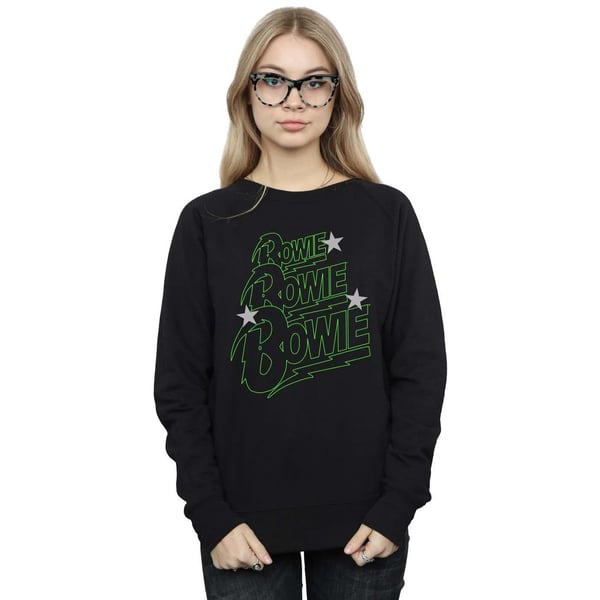 David Bowie Womens/Ladies Multiple Neon Logo Sweatshirt