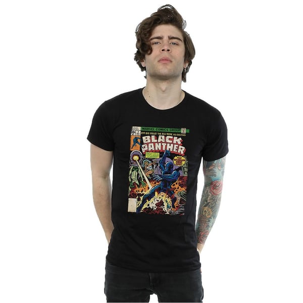 Black Panther Mens Cover Cotton T-Shirt