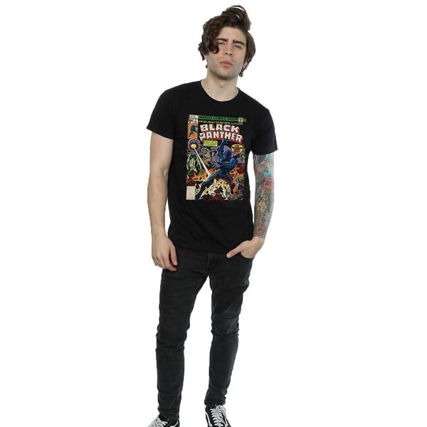 Black Panther Mens Cover Cotton T-Shirt